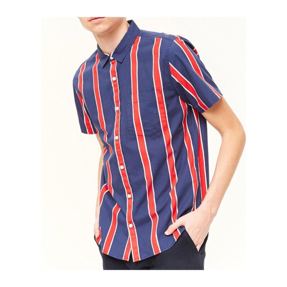 Forever 21 Men’s Button Down Stripe Shirt